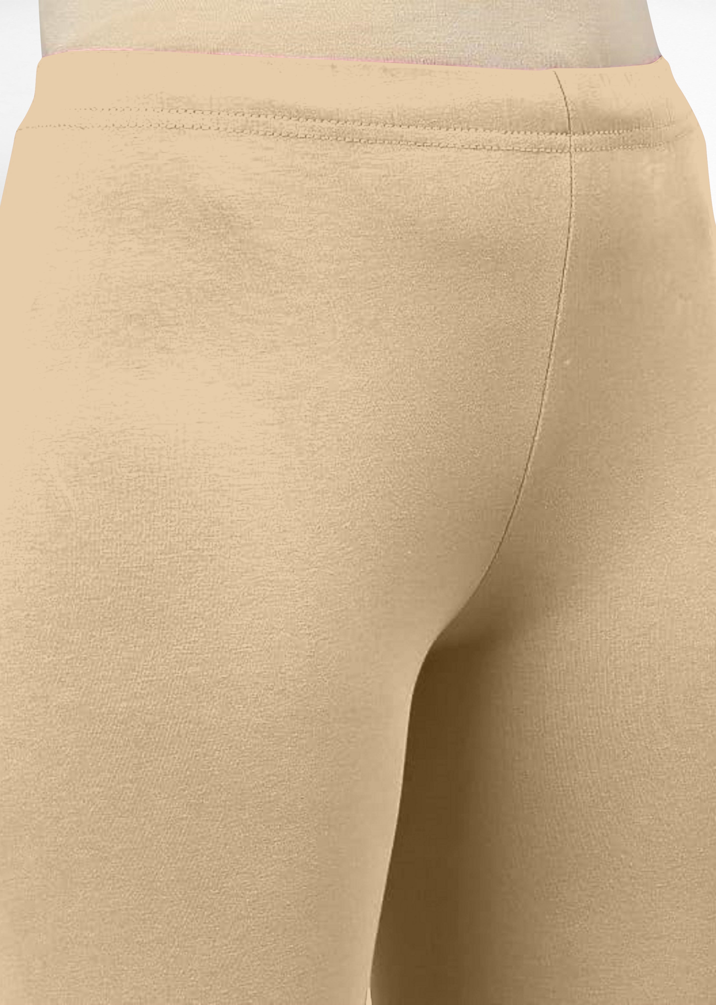 Women's Super Combed Cotton Elastane Stretch Churidar Length Leggings with Ultrasoft Waistband Trendmallsin