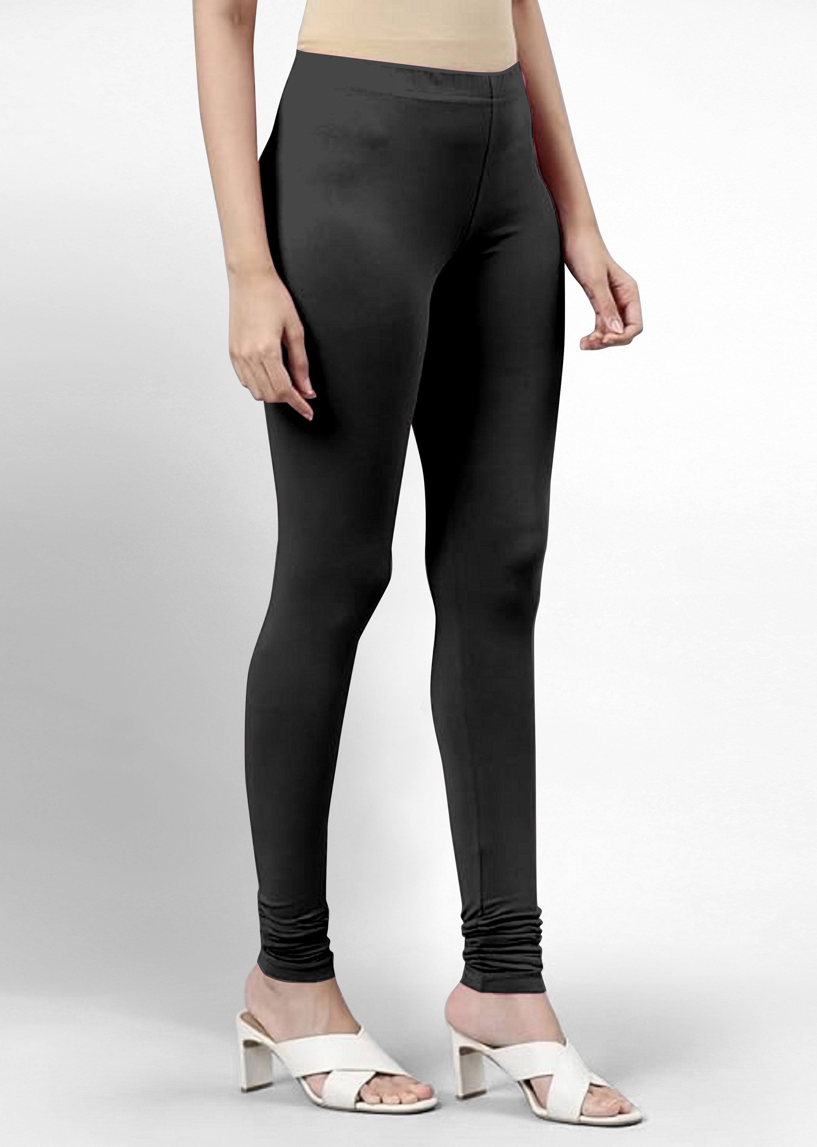 Women's Super Combed Cotton Elastane Stretch Churidar Length Leggings with Ultrasoft Waistband Trendmallsin