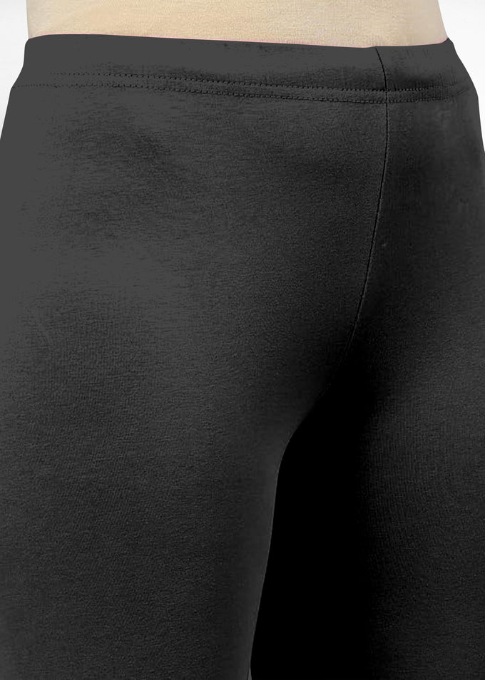 Women's Super Combed Cotton Elastane Stretch Churidar Length Leggings with Ultrasoft Waistband Trendmallsin