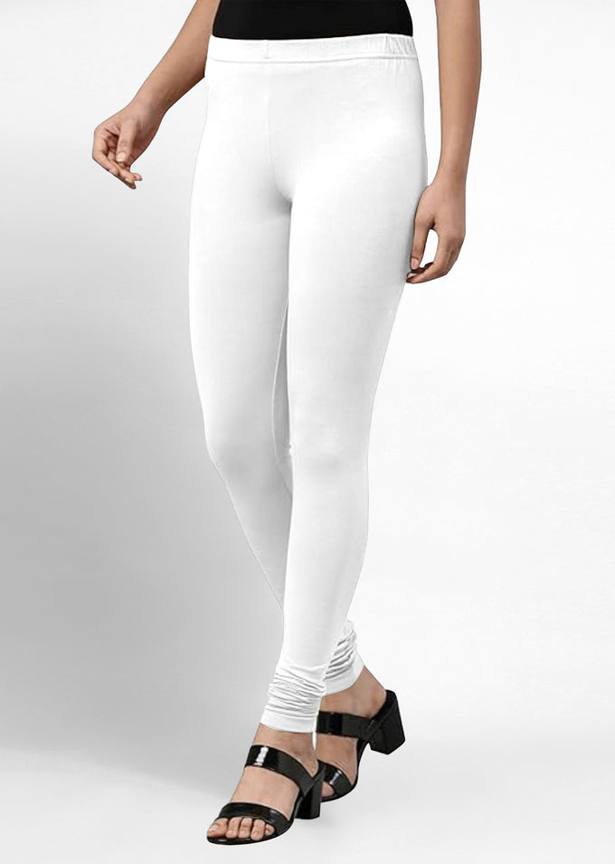 Women's Super Combed Cotton Elastane Stretch Churidar Length Leggings with Ultrasoft Waistband Trendmallsin