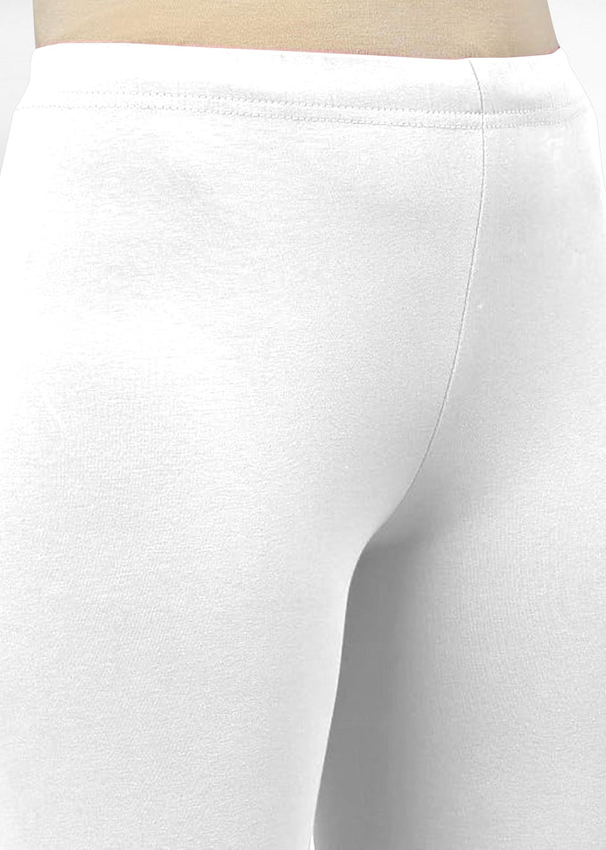 Women's Super Combed Cotton Elastane Stretch Churidar Length Leggings with Ultrasoft Waistband Trendmallsin