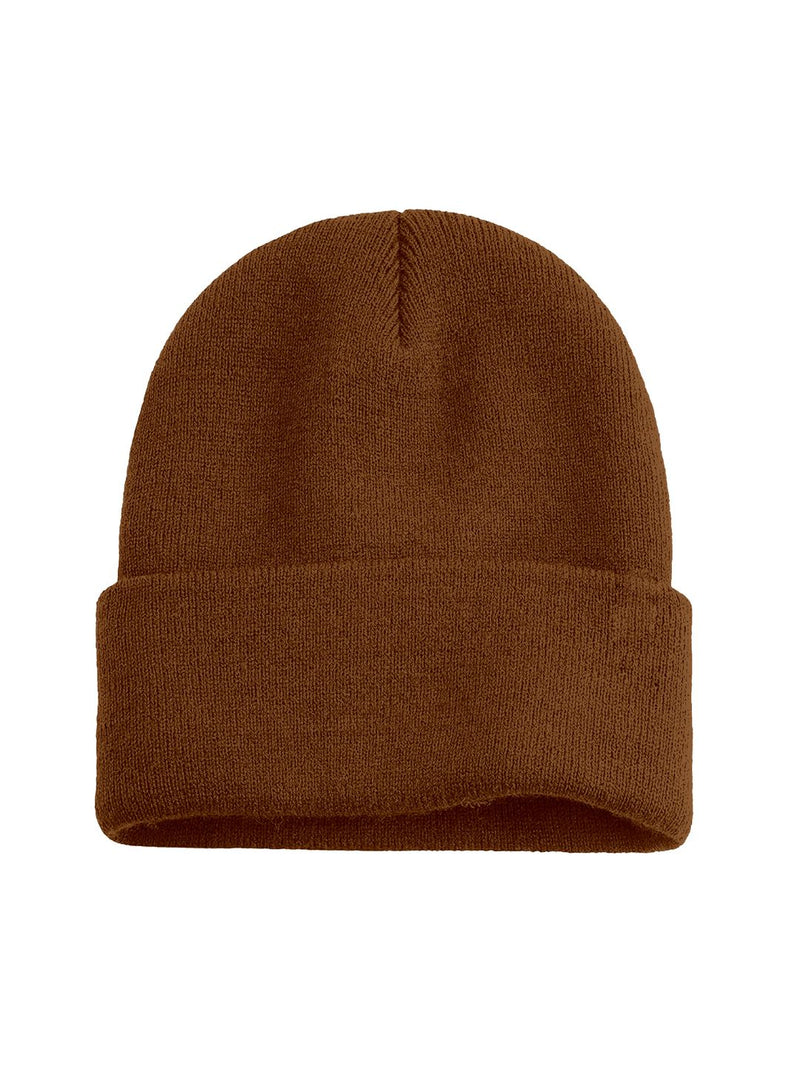 Mens/Women/Kids Cap Unisex Hat Knit Cuffed Beanie Cap for Men Stylish (Brown) Trendmallsin