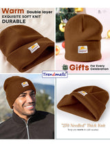 Mens/Women/Kids Cap Unisex Hat Knit Cuffed Beanie Cap for Men Stylish (Brown) Trendmallsin