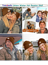 Mens/Women/Kids Cap Unisex Hat Knit Cuffed Beanie Cap for Men Stylish (Brown) Trendmallsin