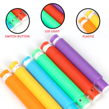 Set of 12 colorful stretchable sensory tubes